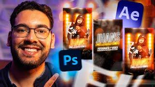  Como hacer Motion Flyers con texto 3D CC Cylinder en Photoshop y After Effects  + RECURSOS GRATIS