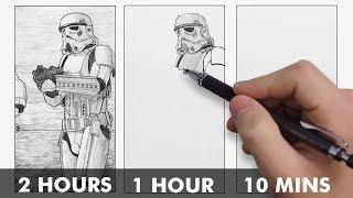 DRAWING STORMTROOPERS in 2 HOURS, 1 HOUR & 10 MINUTES!