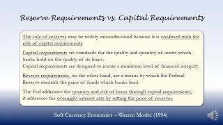 Reserve Requirements vs. Capital Requirements (1994)