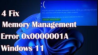 Memory Management error 0x0000001A on Windows 11 - 4 Fix