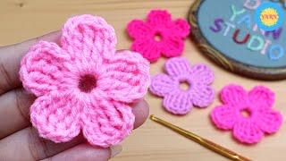 How to Crochet a Flower - Woolen Flower - Hand Embroidery - DIY Yarn Studio
