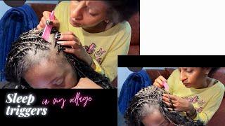 My Sister MOST ATTENTIVELY NITPICKS and scratches my scalp | raw footage | village sounds