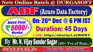 ADF (Azure Data Factory) Online Training @ DURGASOFT