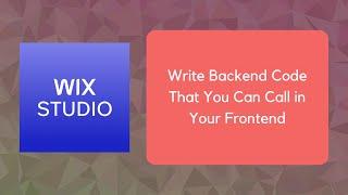 Wix Studio: Write Backend Code That You Can Call in Your Frontend