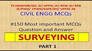 150 most important surveying MCQs for competitive exams with answers |civil engineering popular 100