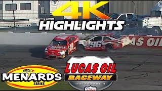 Arca Menards Series : Circle City 200 at Lucas Oil Indianapolis Raceway Park Highlights   4K