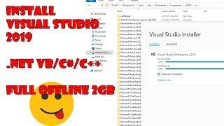 install visual studio 2019 desktop  .net only VB C# C++ INCLUDED full offline