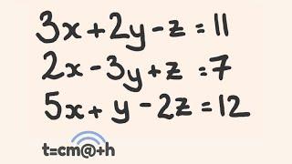 Simultaneous Equations Three Variables Using Elimination - Math lesson