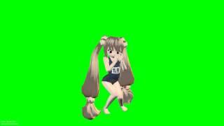 Kokonoe Rin Swimsuit  3D ANIMATION 1080p s01r02 green screen