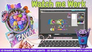 Watch me Work on a 3D Shaker Cake Topper with lights