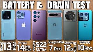 Xiaomi 13 Pro vs iPhone 14 Pro Max / Samsung S22 Ultra / Pixel 7 Pro / OnePlus - BATTERY DRAIN TEST!