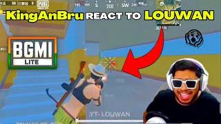 KingAnbru REACT to LOUWAN GAMING" BGMI Lite Fastest Player" #pubgmobilelite #pubgmobile