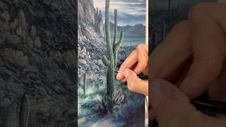 Adding details to my desert painting  #shorts #painting #art #artist