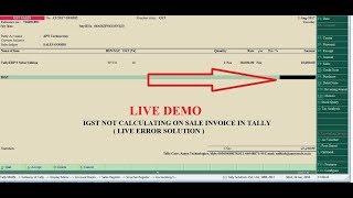 IGST Not Calculating On Sale Invoice in Tally.ERP 9 ( Live Demo ) - HINDI