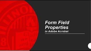 Form Field Properties in Adobe Acrobat