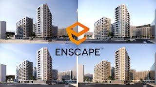 Enscape 3.3 Exterior SKY Background HDRI Glass Reflection Quick Test @Enscape3D