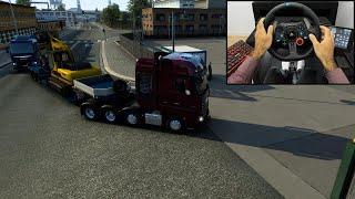 Delivering a excavator | Mercedes-Benz New Actros | Euro Truck Simulator 2 | Gameplay | Logitech G29