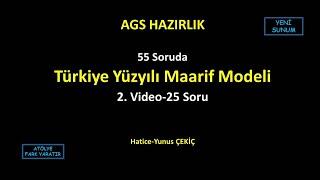 AGS HAZIRLIK: TÜRKİYE YÜZYILI MAARİF MODELİNİN GENEL YAPISI ve TEMELLERİ Sorulardan Konulara-2