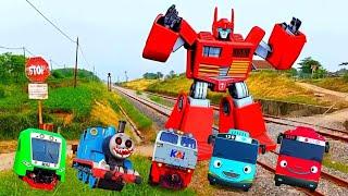 Mari bermain Tebak gambar kereta api lucu KA BIAS solo madiun Berubah jadi ROBOT TRANSFORMER merah?