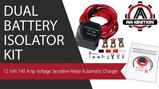 Dual Battery Isolator Kit - 12 Volt 140 Amp Voltage Sensitive Relay Automatic Charger