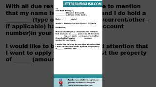 Request Letter for Bank Loan Against Property