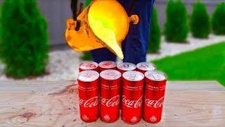 EXPERIMENT  THỬ ĐỔ NHÔM NÓNG CHẢY 1000 ĐỘ C VÀO COCA