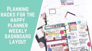 Planning Hacks for The Happy Planner Weekly Dashboard Layout