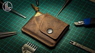 Handcrafting BEST ever edc Leather wallet! Horizontal KHAN wallet