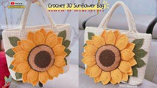 Crochet 3D Sunflower Bag  Móc Túi Hướng Dương 3 Lớp Cánh 3D Siêu Xịn | Mimi Handmade