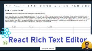 How to implement Rich Text Editor in React |  Build a powerful rich text editor