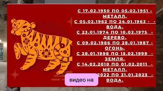 Гороскоп на 2024 год для рожденных в год ТИГРА 1950, 1962, 1974, 1986, 1998, 2010 г