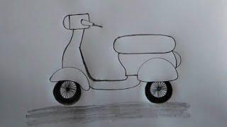 How to draw a scooter / scooter drawing