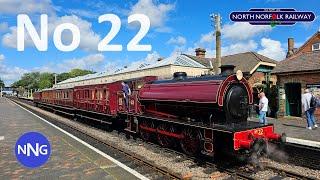 No 22 Hunslet “Austerity” Class 0-6-0ST at the North Norfolk Railway Sheringham Station 2024