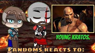 Fandoms reacts to: Young Kratos - Gacha Club reacts. ️