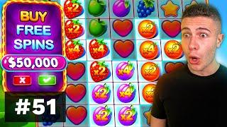 $50000 BONUS BUY on Fruit Party, CRAZY FEATURE on Voodoo Magic! - AyeZee Stream Highlights #51