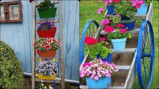 Creative Flower Pot Ladder Designs for Small Gardens | Space-Saving Ideas 2024