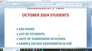 NIOS Assignment / TMA October 2024 || NIOS || Free Solved PDF