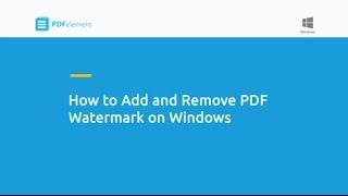 How to Add and Remove PDF Watermark on Windows