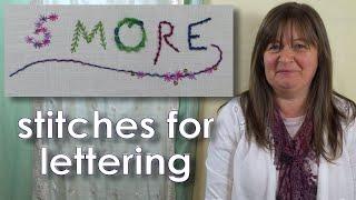 FIVE MORE stitches for lettering in hand embroidery FULL VERSION | How to embroider letters by hand