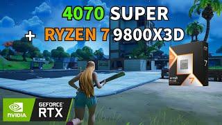 Ryzen 7 9800X3D + RTX 4070 Super: Fortnite DX12 Low Meshes FPS!