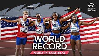 's mixed 4x400m relay team smashes world record  | World Athletics Championships Budapest 23