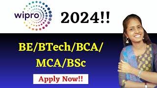 Wipro Mass Hiring || OFF Campus Drive || BE/BTech/BCA/MCA/BSc || 2024 #offcampus