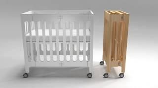 alma mini solid wood crib - sleep + fold + store