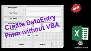 How to Create Data Entry Form without VBA in Excel