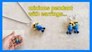 Quilling mini minions pendant with earrings / minions earrings | Priti Sharma