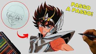 Como desenhar SEIYA (Cavaleiros do Zodíaco) | Passo a passo!