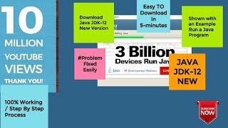 How to Download and install JAVA JDK-12(new version)  and Run a Program With an Example | Step by ..