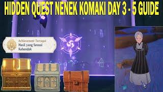 Hidden Quest Nenek Komaki DAY 3,4 & 5 Complete Guide (SECRET ACHIEVEMENT) Genshin Impact PART 2