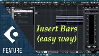 How to insert bars in Cubase 10.5