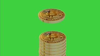 Bitcoin Falling Animation effect with sound Green Screen hd footage